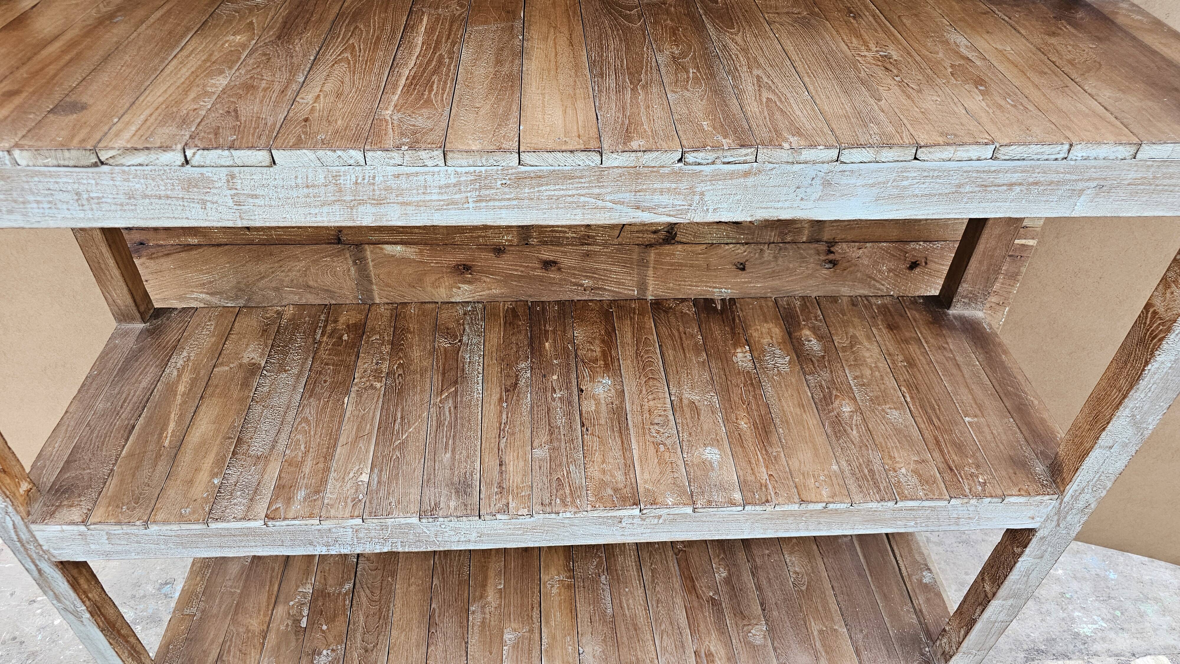 Old rack - workshop shelf in Burmese teak