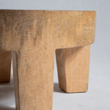 Quadripod coffee table in solid wood monoxyl natural color (dark)