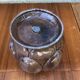 Old pot art deco plants fonte enamel brown