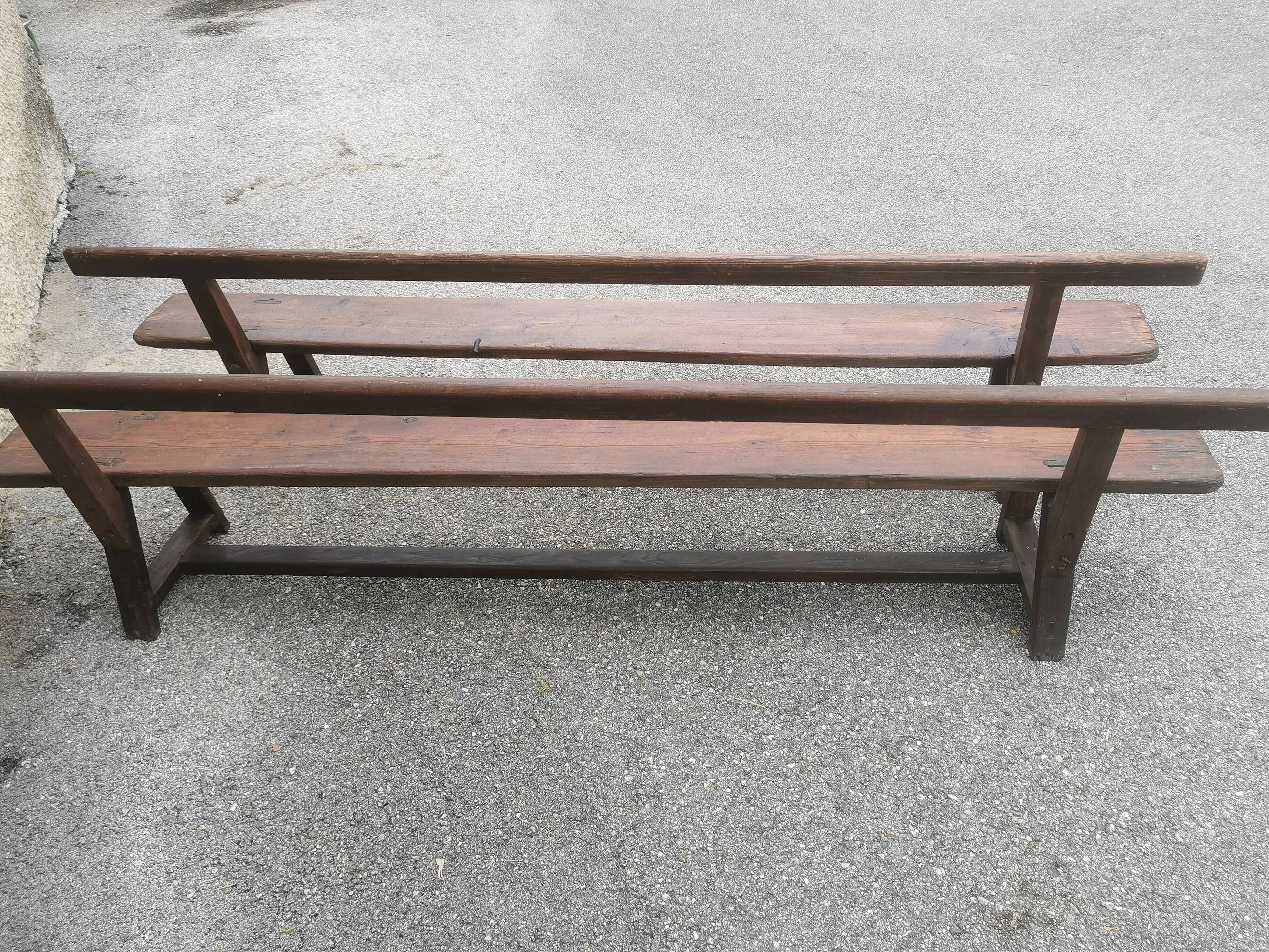 Pair of antique 19th century benches