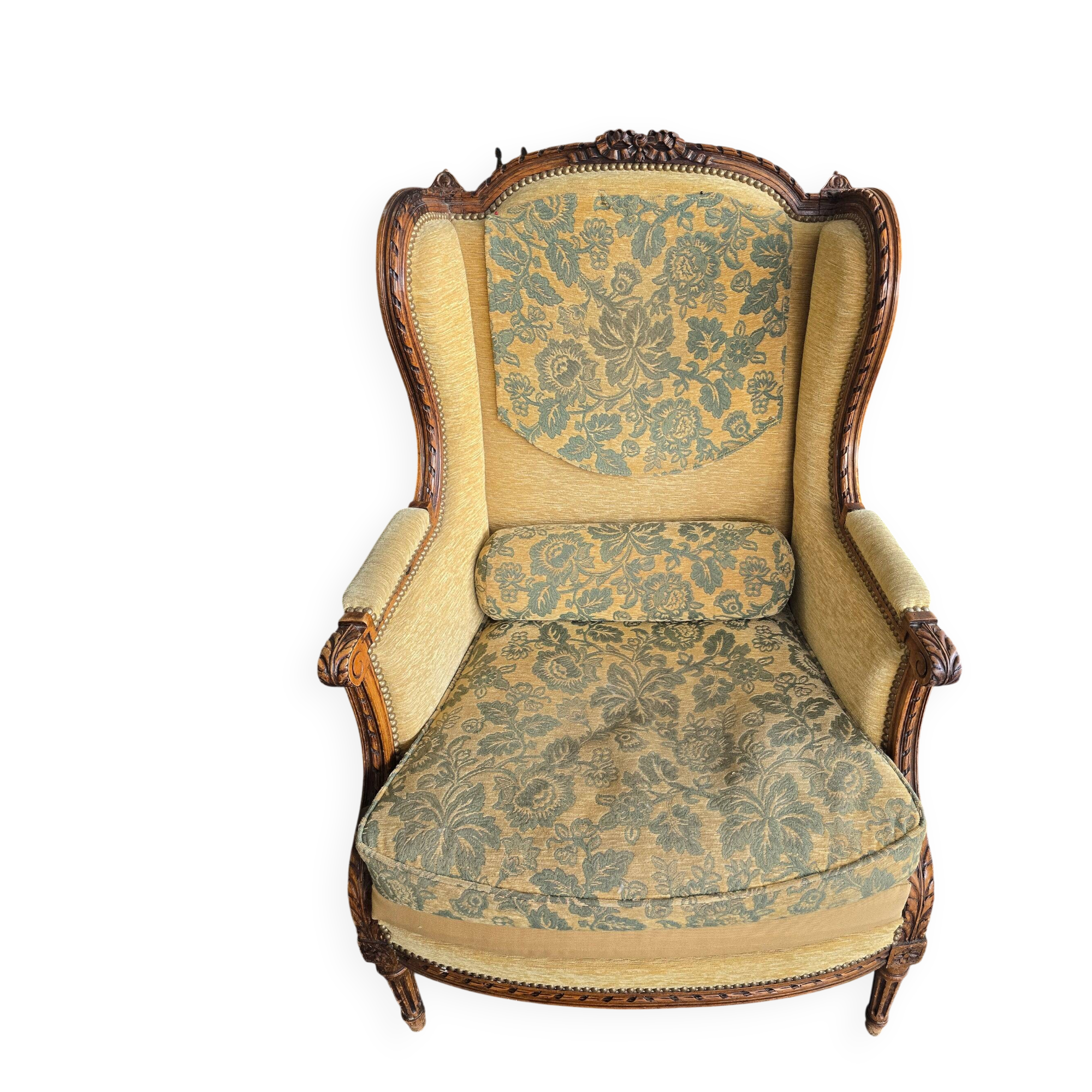 Louis XVI bergère armchairs, late 19th - early 20th century