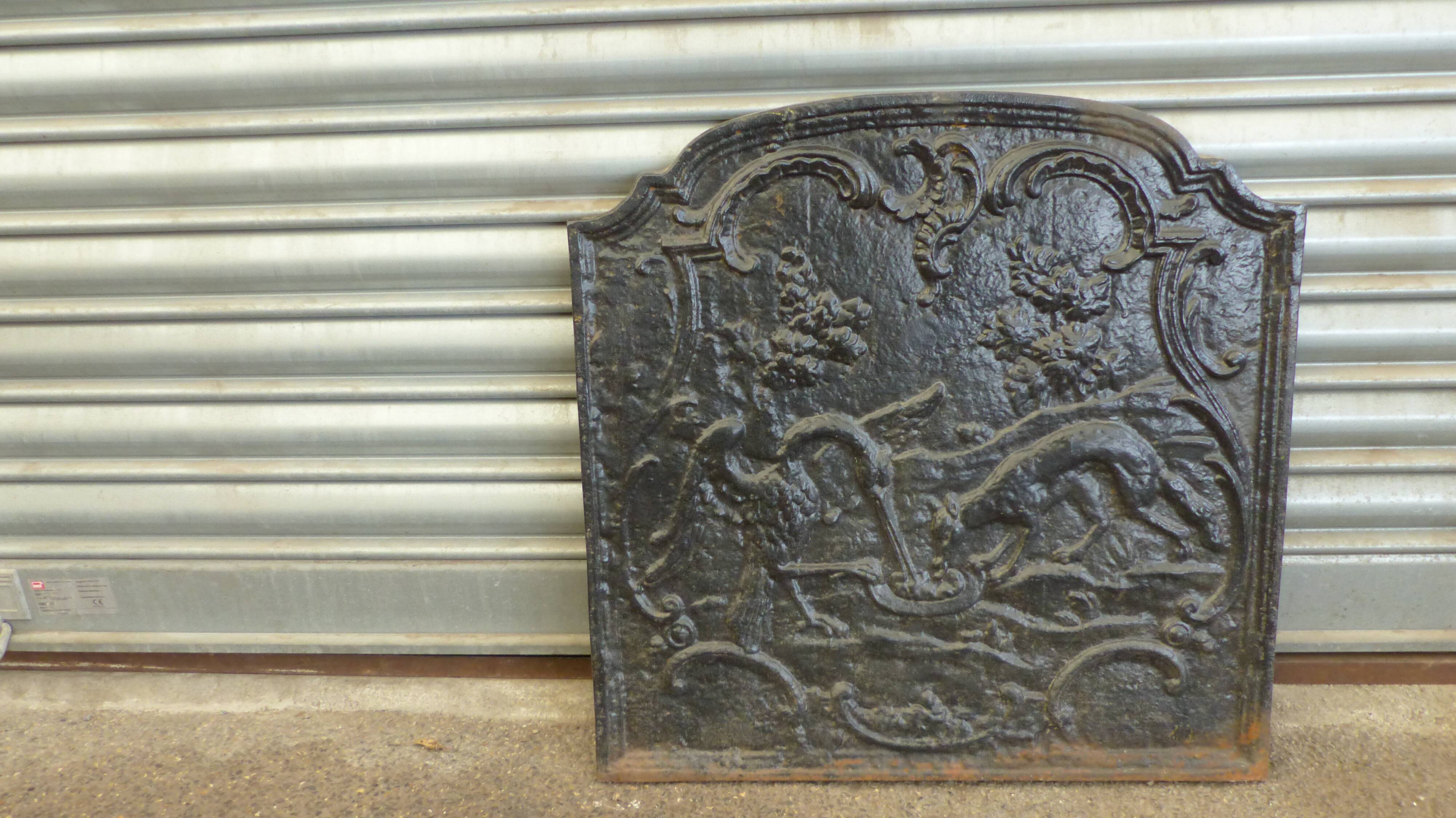 Cast iron fireplace plate