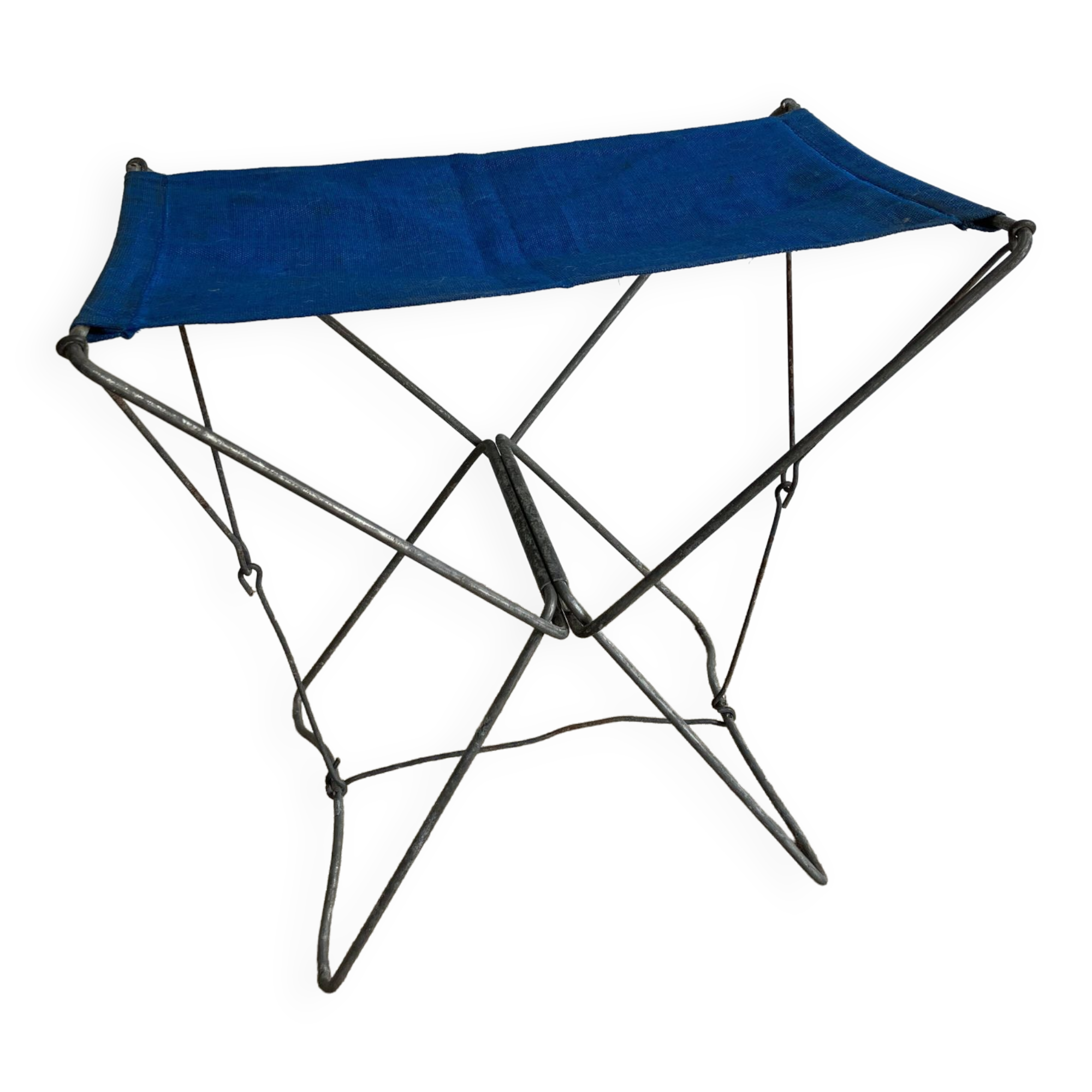Folding beach stool - Large blue model