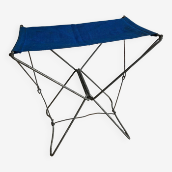 Beach folding stool - Large blue model