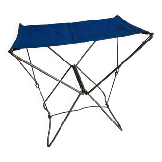 Folding beach stool - Large blue model