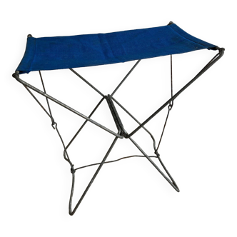 Beach folding stool - Large blue model