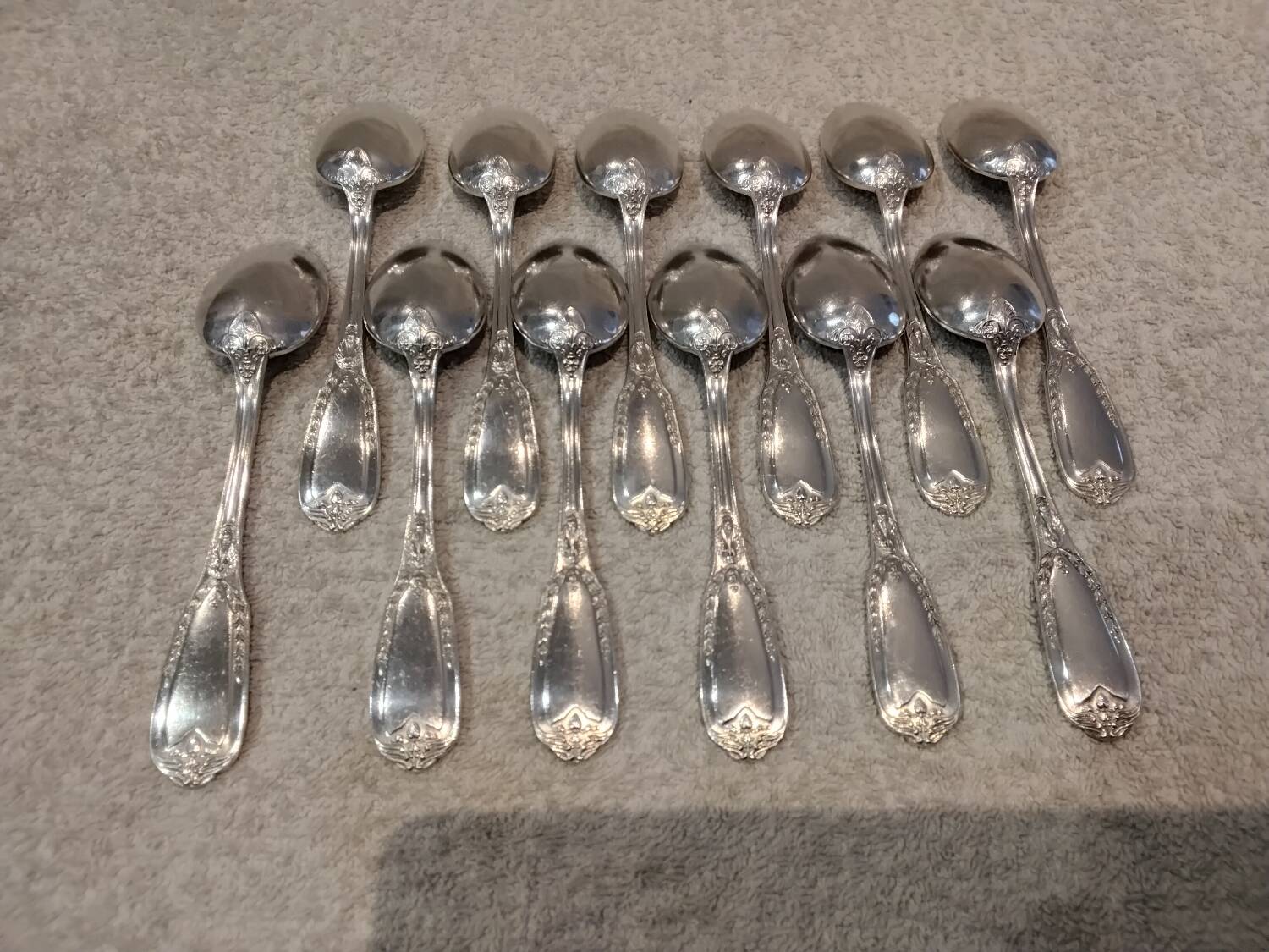 12 silver-plated metal coffee spoons by Ravinet & Cie, Empire 81.