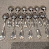 12 silver-plated metal coffee spoons by Ravinet & Cie, Empire 81.