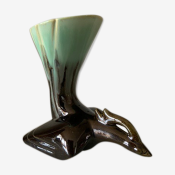 Ceramic vase bird art deco