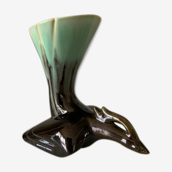 Vase céramique oiseau art deco