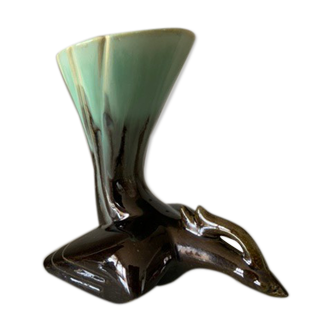 Ceramic vase bird art deco