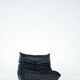 Togo set of chair and pouf in black shiny velvet