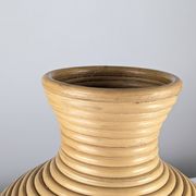 Grand vase de sol en rotin tressé, années 1970