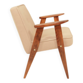 Vintage chair in beige velvet designed by Chierowski.