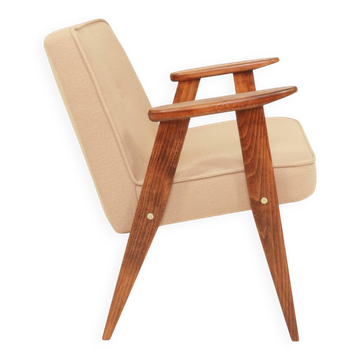 Vintage chair beige velvet design by Chierowski 