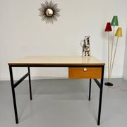 Vintage small desk designed by Pierre Paulin CM217 from the 1960s, wood and metal.