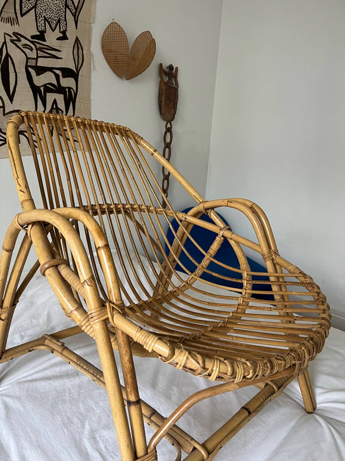 Vintage rattan armchair
