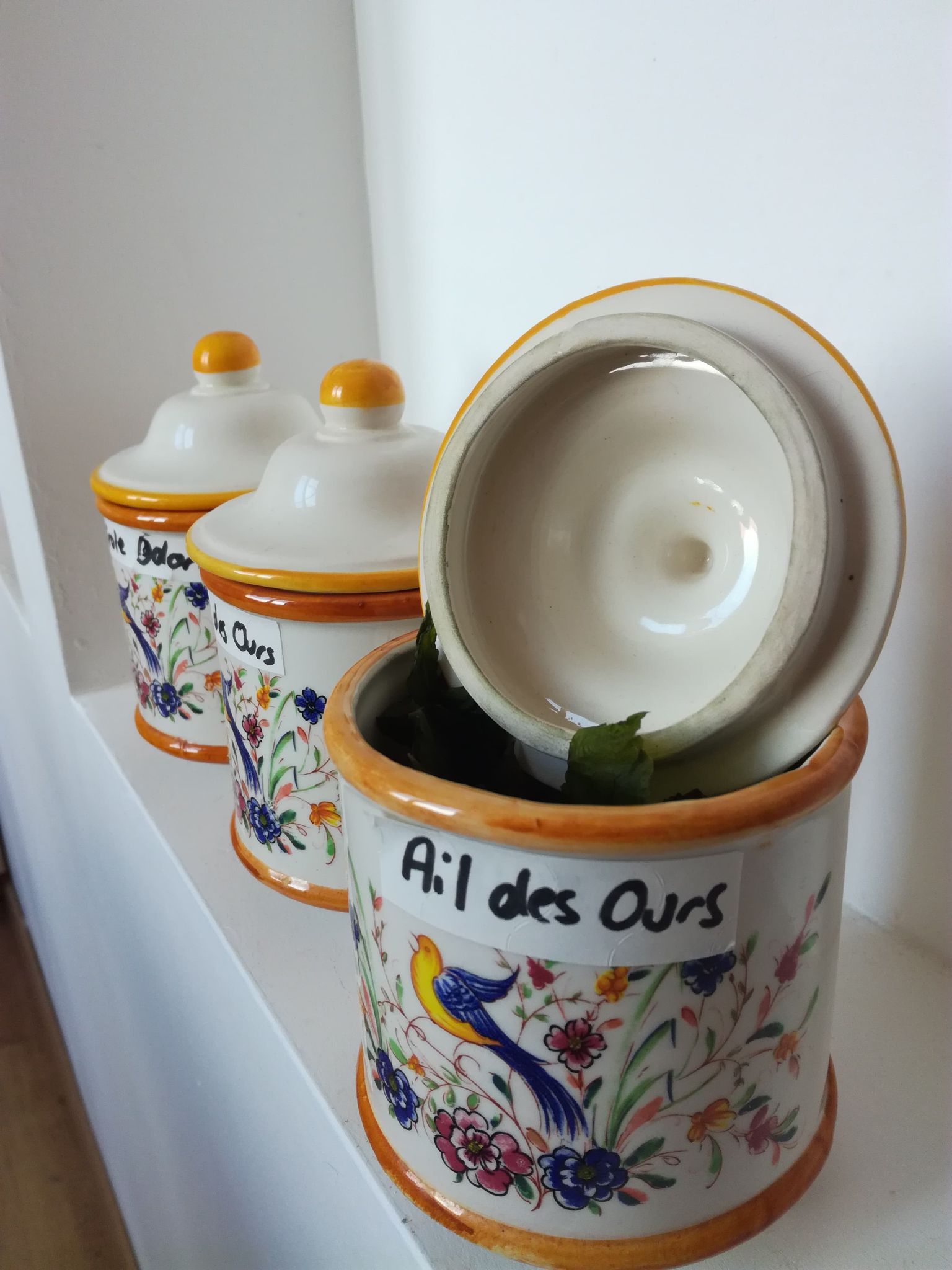 3 vintage spice jars
