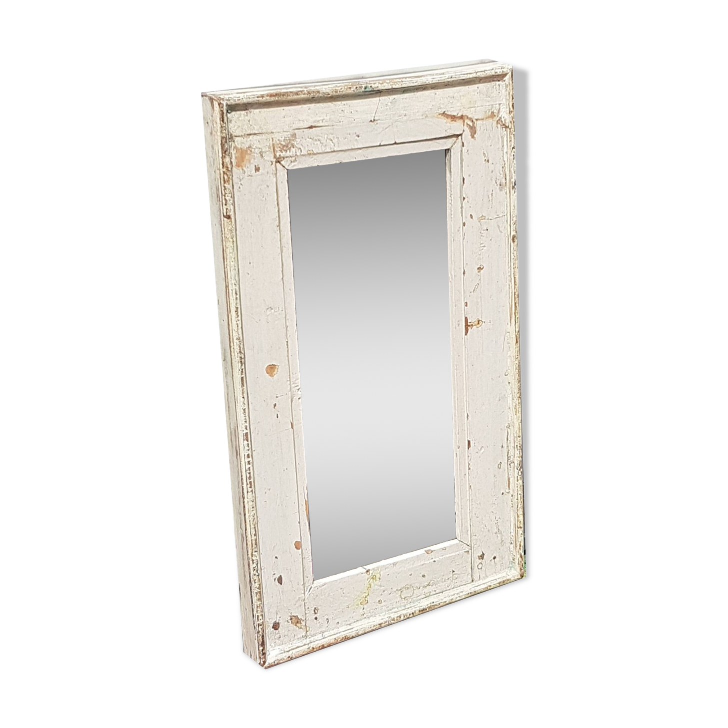 Indian Mirror Old Patinated Teak Wood to Fix