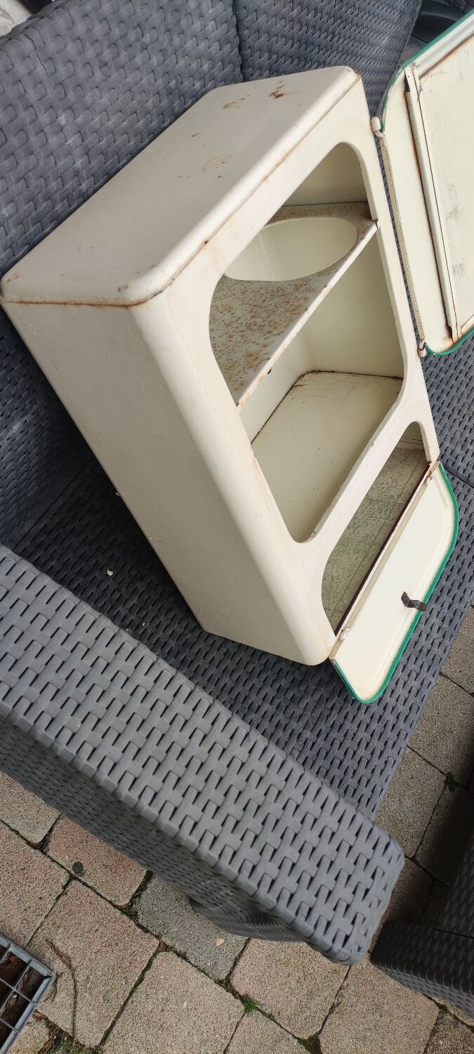 Vintage sheet metal medicine cabinet