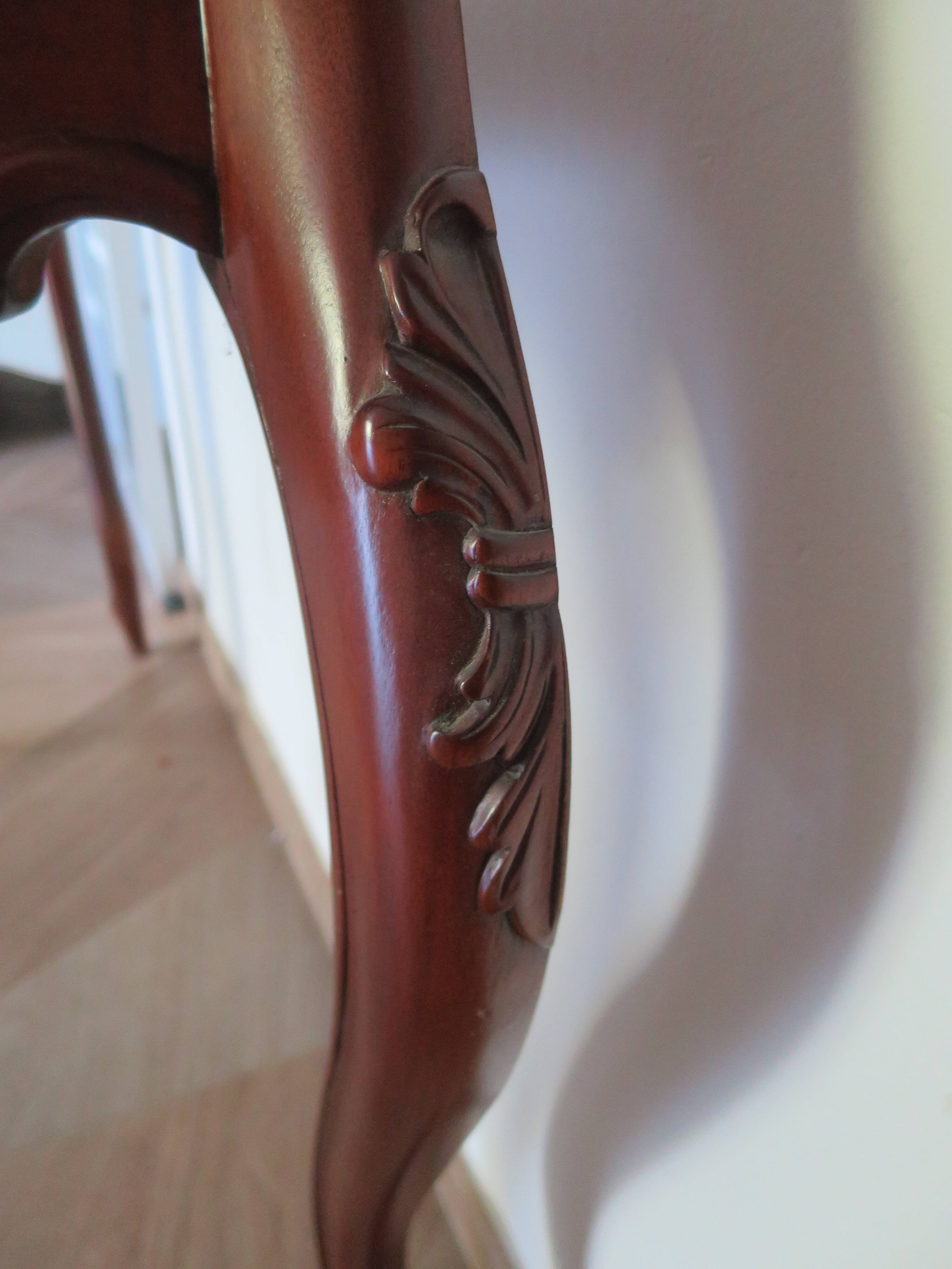 Console with curved legs - mahogany - Louis XV style - carved wood