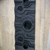 Wall sculpture, wood and black coating, late 1970s
