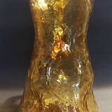 Vintage textured yellow glass carafe pitcher