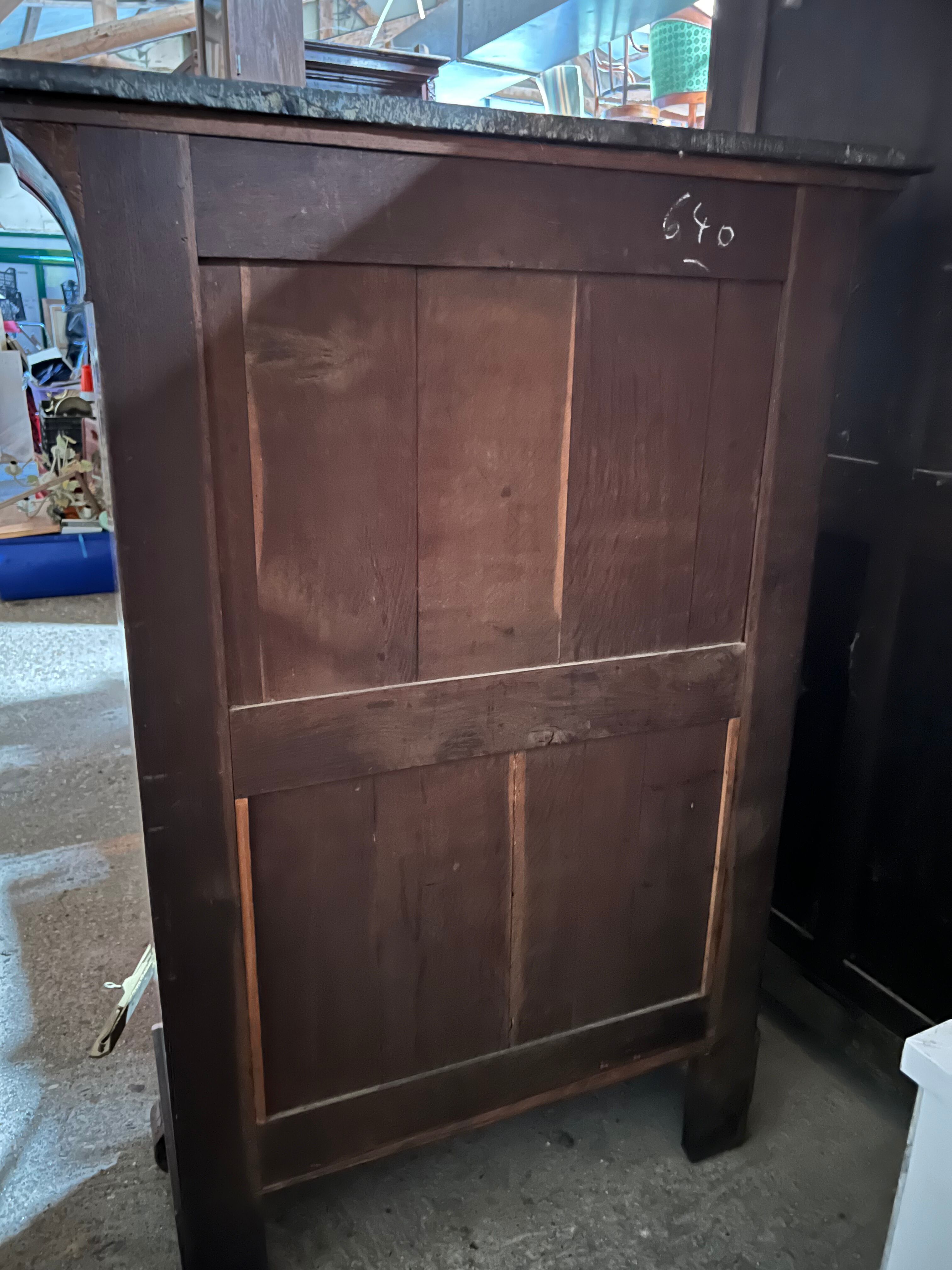 old secretary, Restoration era, lock and clover key, nineteenth century