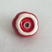 Salière ou poivrier tomate en barbotine vintage