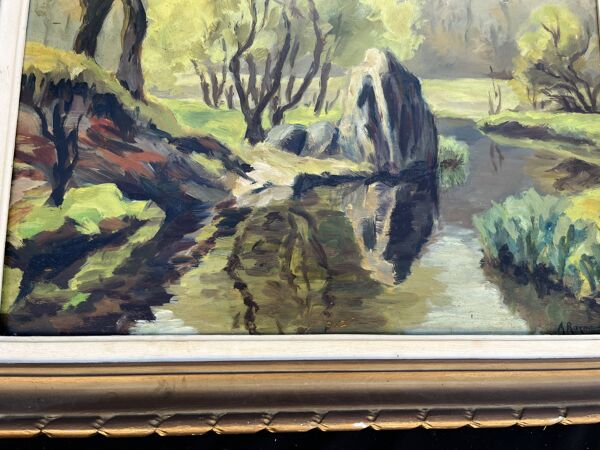 Tableau ancien paysage signé A. Raynaud