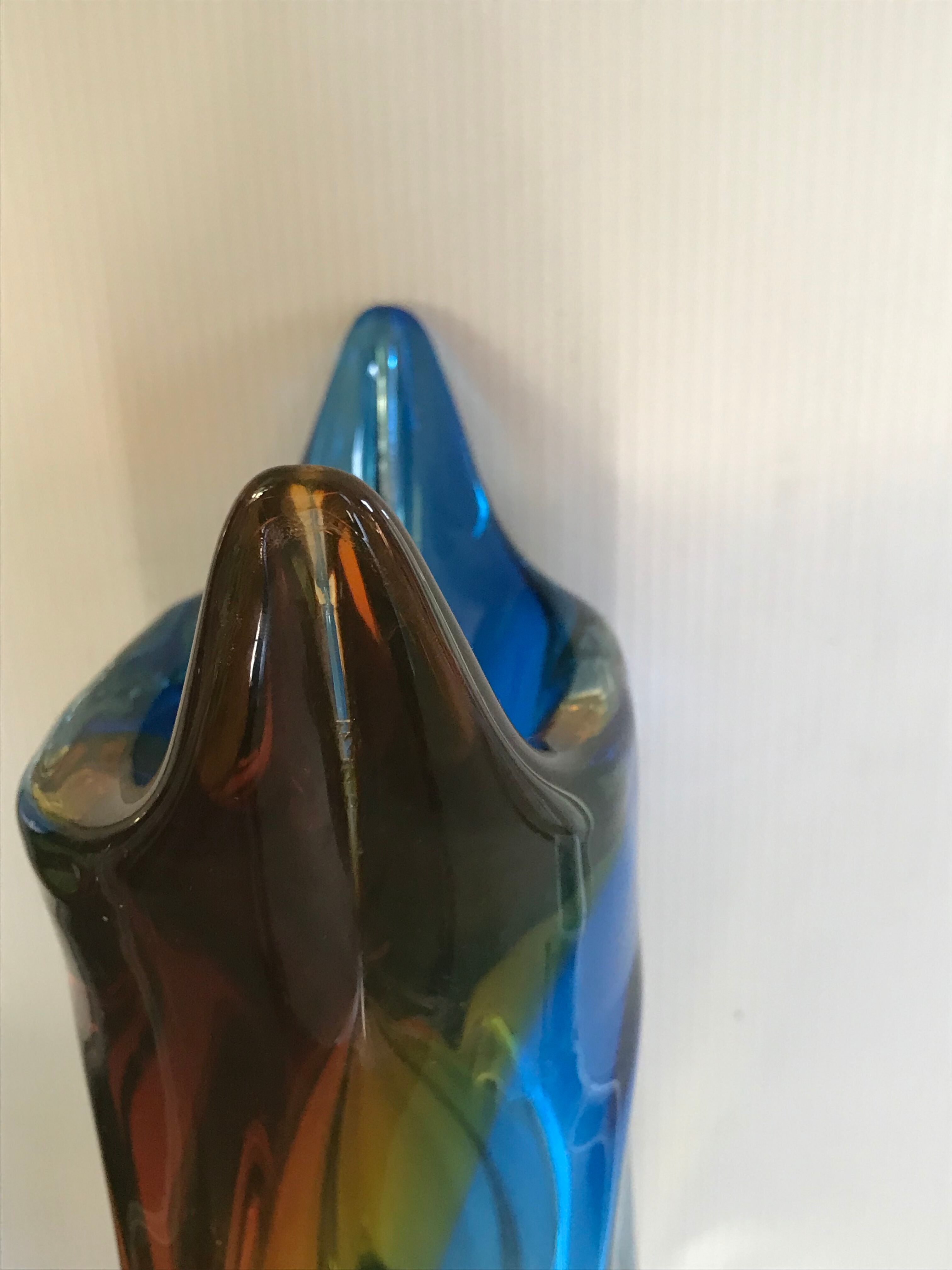 Glass vase by Art Chribska circa 1960