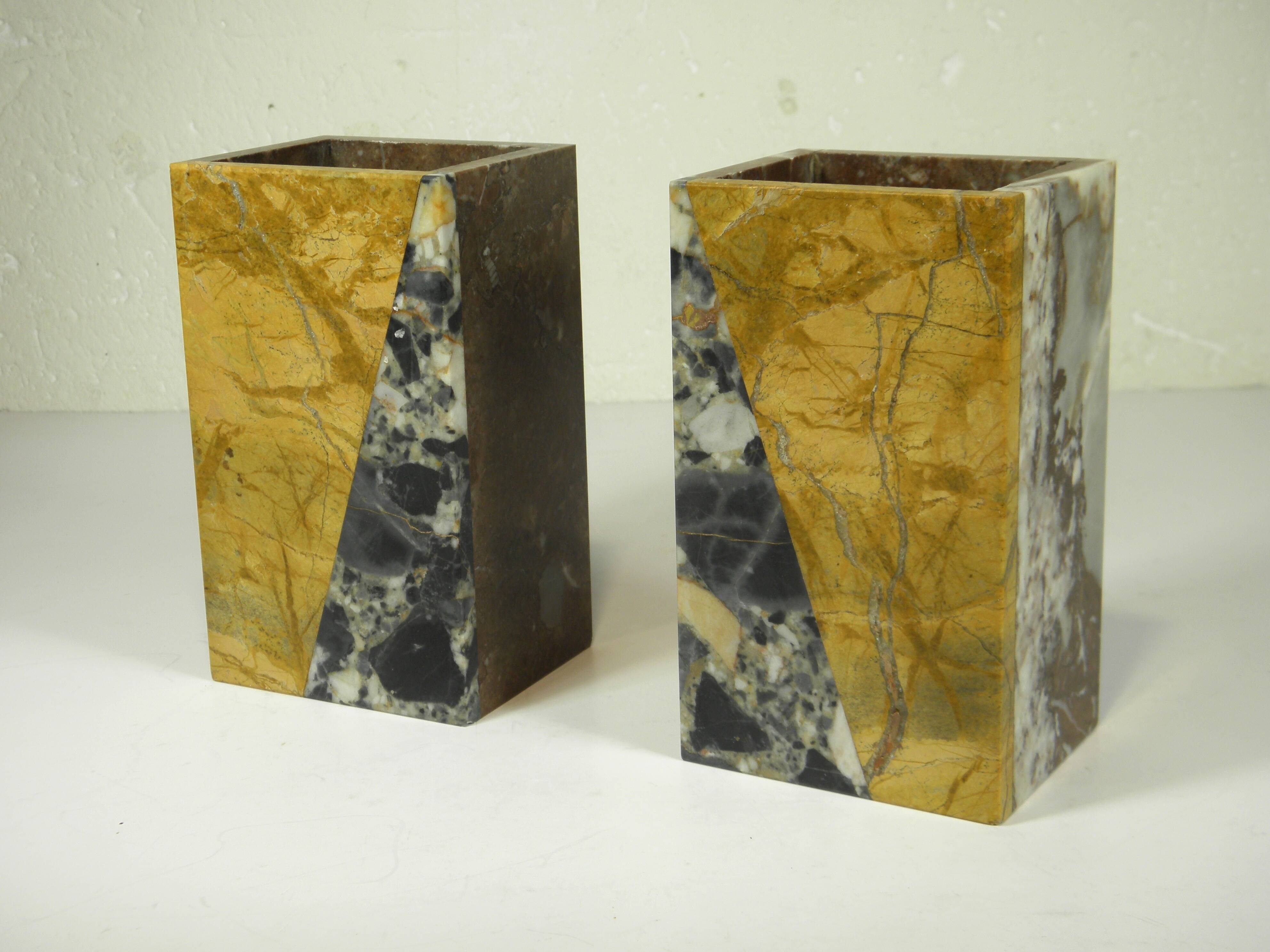 Pair of Art Deco marble bookends