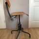 Vintage industrial workshop chair/stool in wood and metal