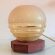 Bedside lamp globe in beige granite glass art deco style