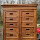 Solid oak store furniture with label door on doors