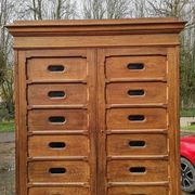 Solid oak store furniture with label door on doors
