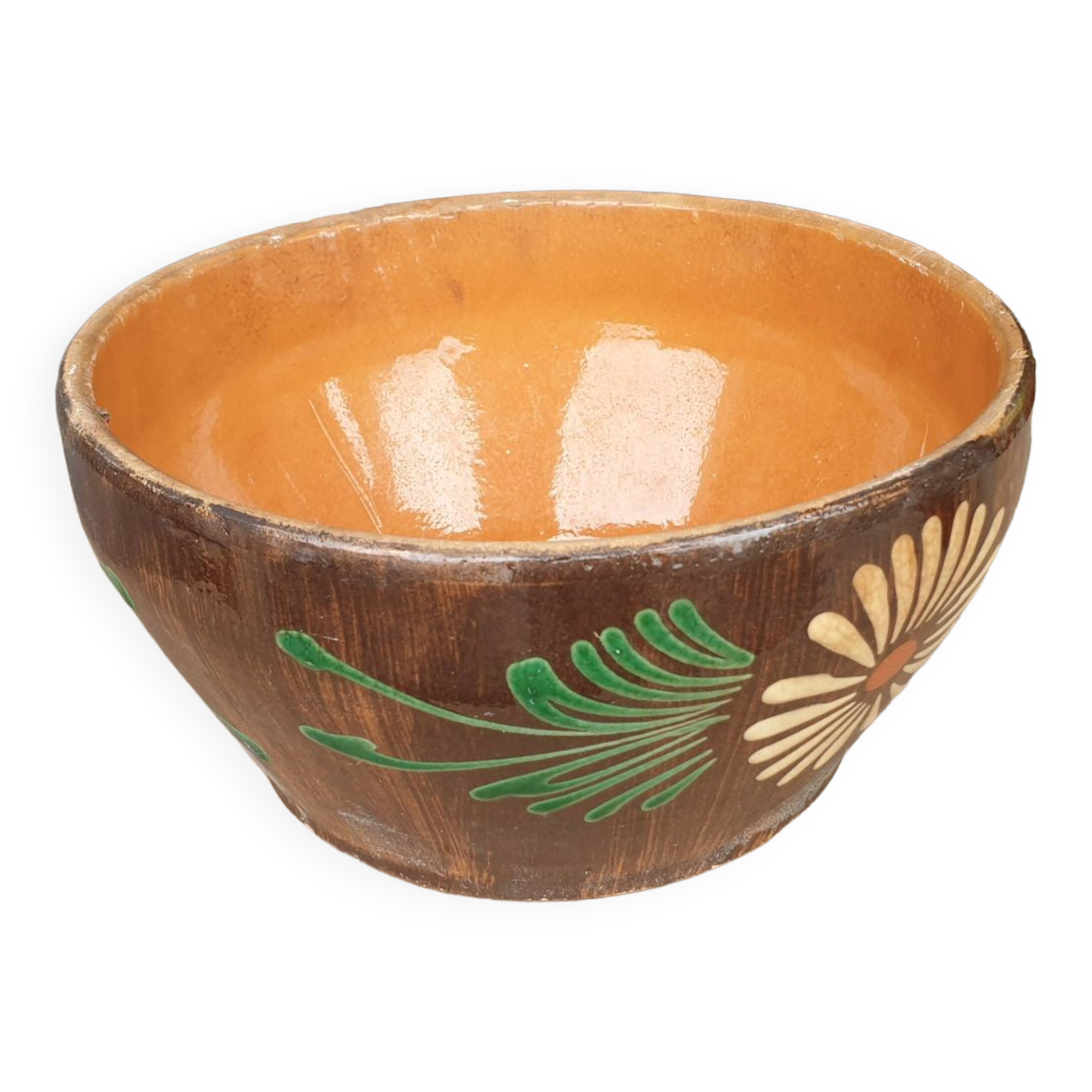 Glazed terracotta salad bowl