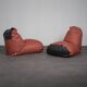 Pair of Boya leather lounge chairs by Roderick Vos for Pode, Netherlands, 2016