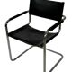 Vintage set of 4 tubular leather chairs style MG5 Grassi