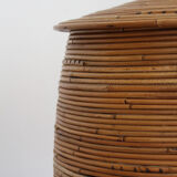 Cylindrical wicker basket, Italy 70's