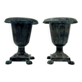 Pair of "Médicis" vases in verdigris – 1950s