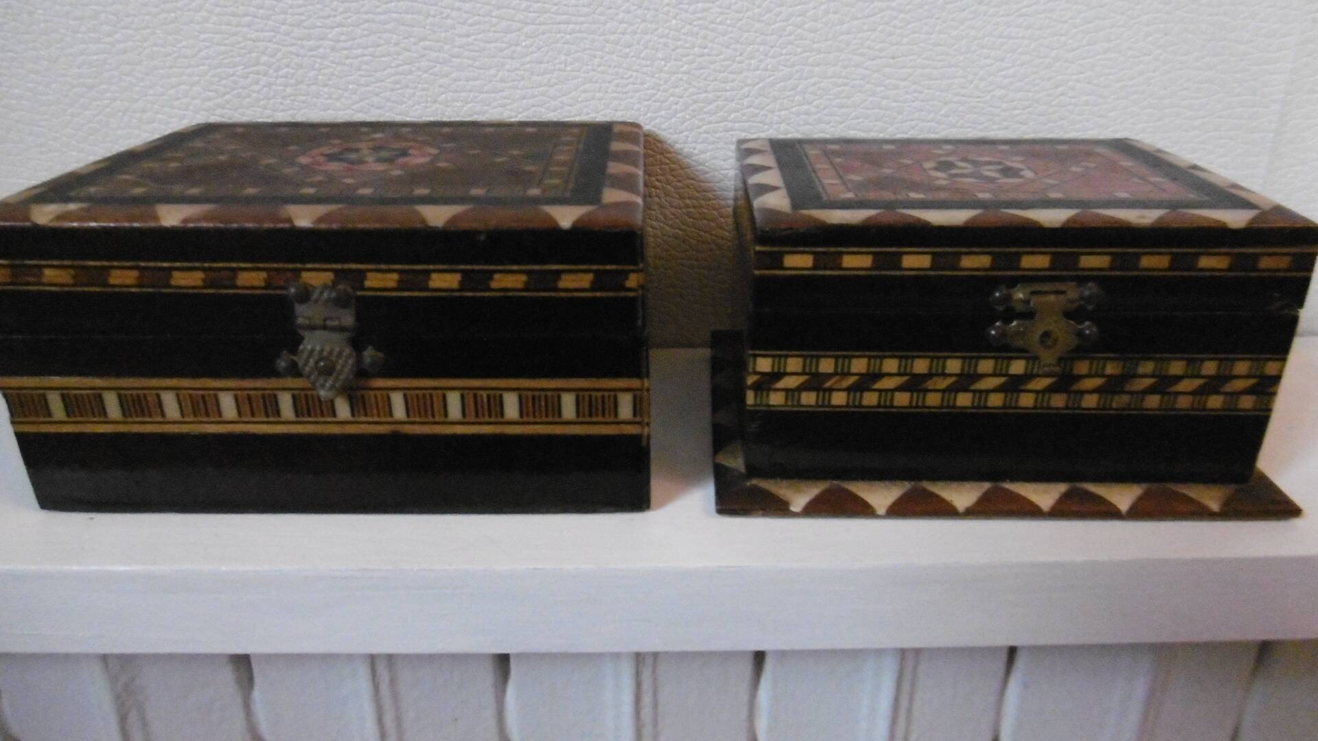 Bone wood marquetry boxes
