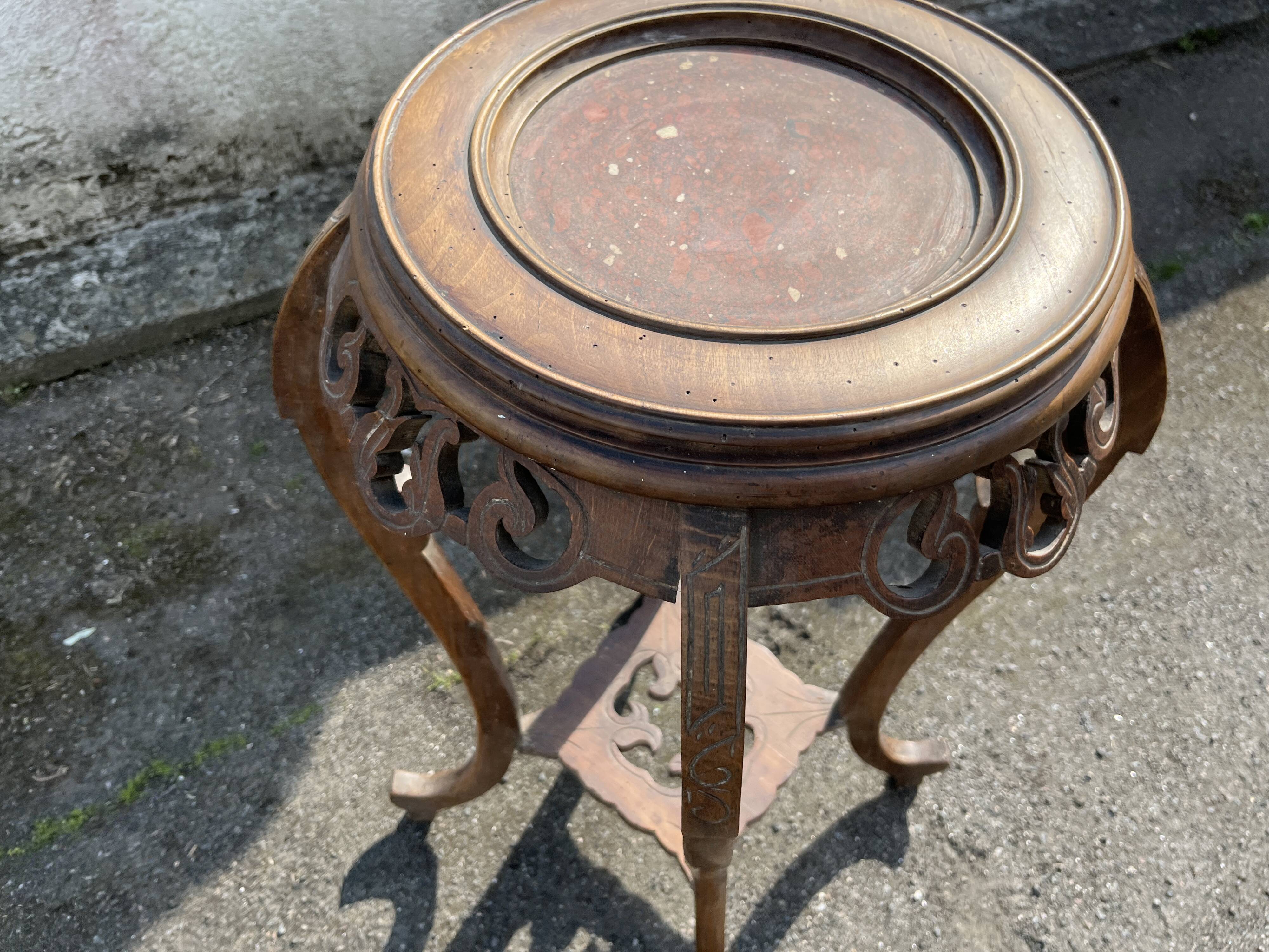 Selette guéridon Art Déco avec plateau marbre