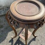 Art Deco pedestal selette with marble top