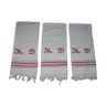 Set of 3 honeycomb towels, MD cross stitch monogram
