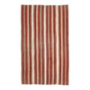 Vintage Turkish Hand-Knotted Wool Cotton Red Kilim Rug 145x236