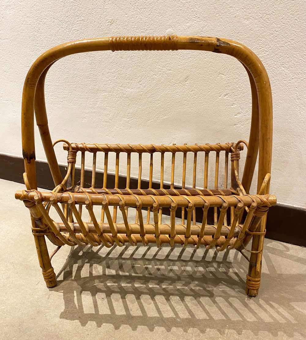 Rattan magazine holder