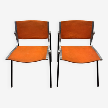 Paire de chaise Vaghi Uno orange