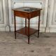Refreshment table in mahogany, grey marble top, two zinc buckets, 18th century.
