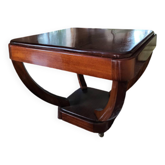 Square rosewood pedestal table - living room table